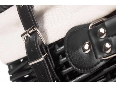 "Basket, 18" BLACK HAMPER with WHITE LINING"