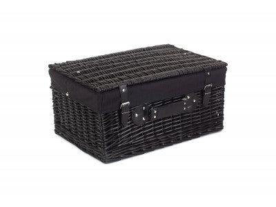 "Basket, 20" BLACK HAMPER with BLACK LINING"