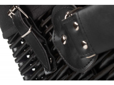 "Basket, 20" BLACK HAMPER with BLACK LINING"