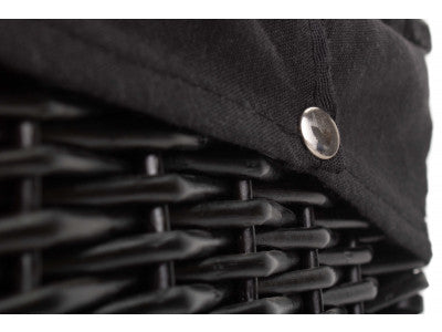 "Basket, 20" BLACK HAMPER with BLACK LINING"