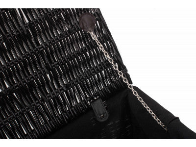 "Basket, 20" BLACK HAMPER with BLACK LINING"