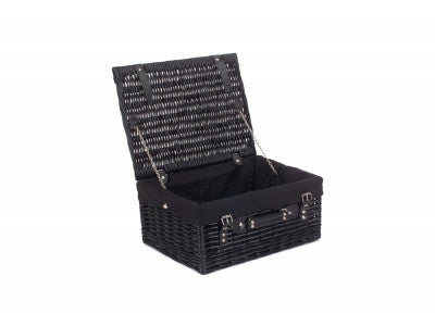 "Basket, 16" BLACK HAMPER with BLACK LINING"