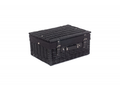 "Basket, 16" BLACK HAMPER with BLACK LINING"
