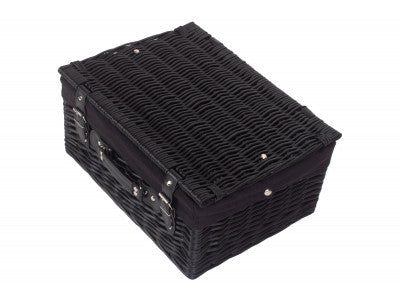 "Basket, 16" BLACK HAMPER with BLACK LINING"