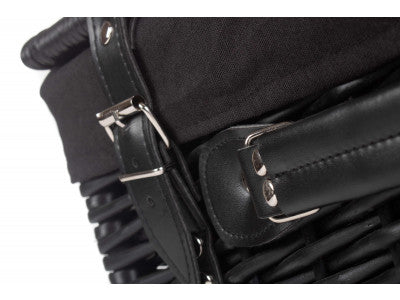 "Basket, 16" BLACK HAMPER with BLACK LINING"