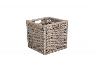 Basket, Set of 2 WOODEN FRAMED SPLIT WILLOW STORAGE BASKETS 