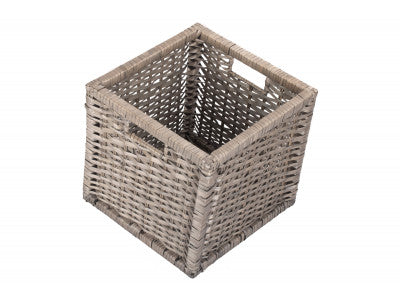 Basket, LARGE WOODEN FRAMED SPLIT WILLOW STORAGE BASKET 