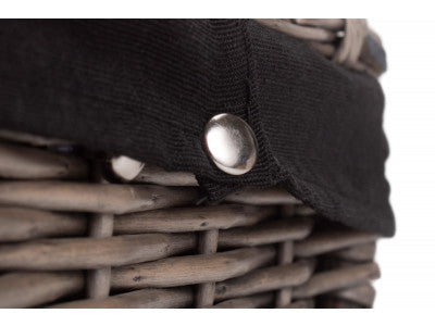 "Basket, 14" ANTIQUE WASH HAMPER with BLACK LINING"