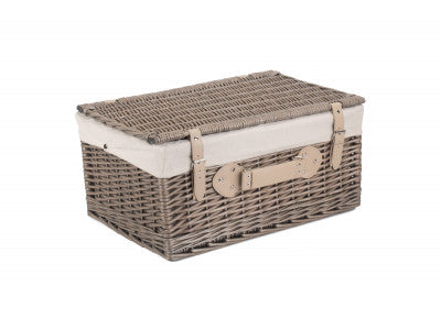 "Basket, 20" ANTIQUE WASH HAMPER with WHITE LINING"