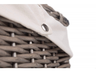 "Basket, 20" ANTIQUE WASH HAMPER with WHITE LINING"