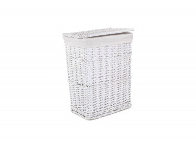 Basket, Set of 5 WHITE WICKER BATHROOM LINEN LAUNDRY 