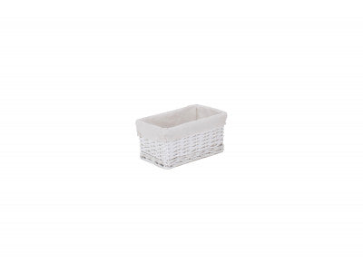 Basket, Set of 5 WHITE WICKER BATHROOM LINEN LAUNDRY 