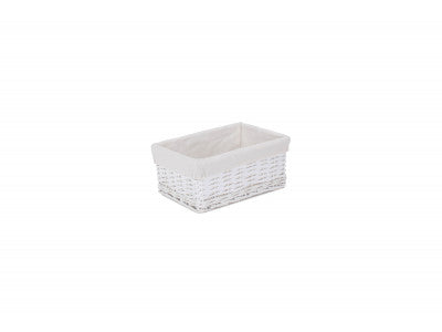 Basket, Set of 5 WHITE WICKER BATHROOM LINEN LAUNDRY 