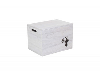 Basket, REINDEER CUT-OUT WOODEN BOX