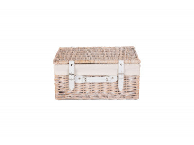 "Basket, 16" WHITE HAMPER with WHITE LINING"