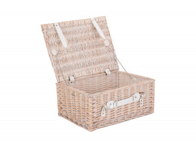 "Basket, 16" WHITE HAMPER"