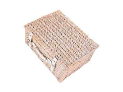 "Basket, 16" WHITE HAMPER"