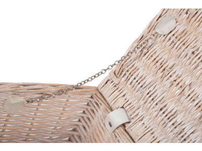 "Basket, 16" WHITE HAMPER"