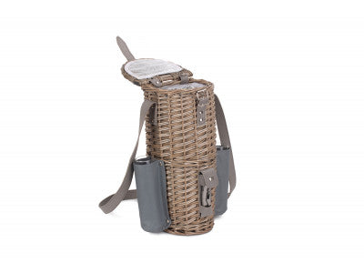 Basket, SINGLE BOTTLE & 2 CHAMPAGNE GLASS CARRIER with SHOULDER STRAP