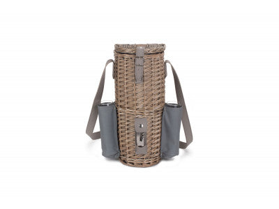 Basket, SINGLE BOTTLE & 2 CHAMPAGNE GLASS CARRIER with SHOULDER STRAP