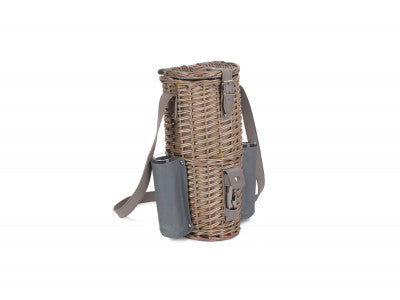 Basket, SINGLE BOTTLE & 2 CHAMPAGNE GLASS CARRIER with SHOULDER STRAP