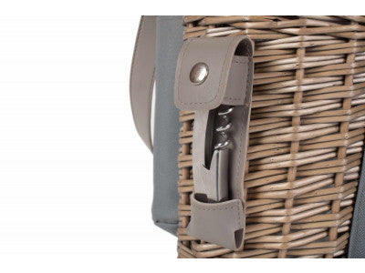Basket, SINGLE BOTTLE & 2 CHAMPAGNE GLASS CARRIER with SHOULDER STRAP