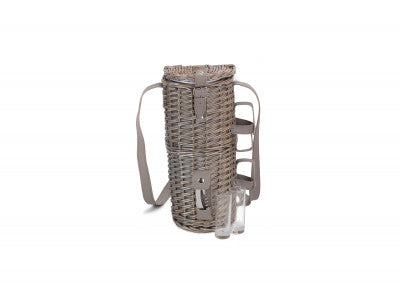Basket, SINGLE BOTTLE & 2 CARTRIDGE GLASS CARRIER with SHOULDER STRAP