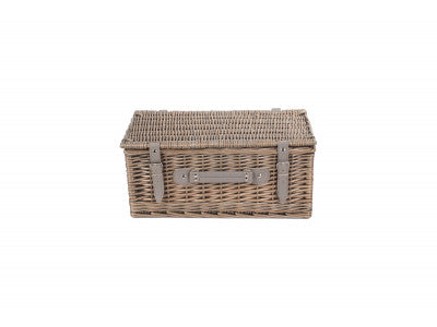 Basket, 4 PERSON GREY TWEED HAMPER