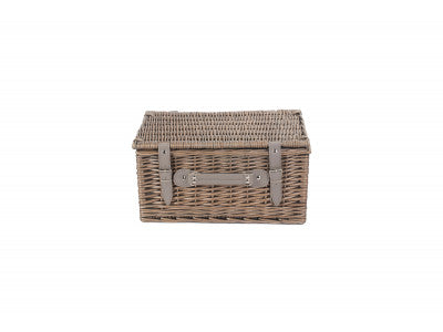 Basket, 2 PERSON GREY TWEED HAMPER