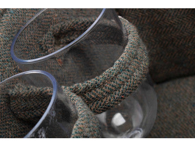 Basket, 2 PERSON GREY TWEED HAMPER