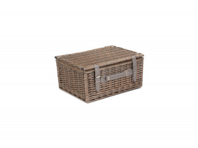 Basket, 2 PERSON GREY TWEED HAMPER