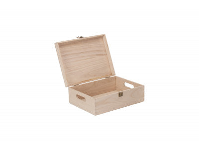 "Basket, 12" UNVARNISHED WOODEN BOX"