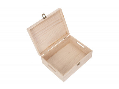 "Basket, 12" UNVARNISHED WOODEN BOX"
