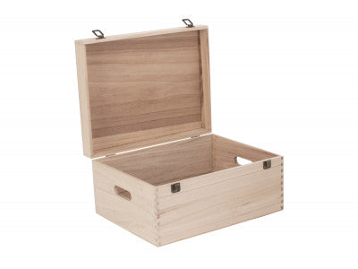 "Basket, 16" UNVARNISHED WOODEN BOX"