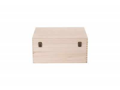 "Basket, 16" UNVARNISHED WOODEN BOX"