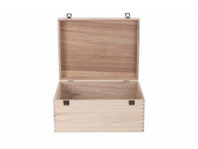 "Basket, 16" UNVARNISHED WOODEN BOX"