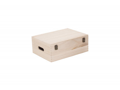 "Basket, 14" UNVARNISHED WOODEN BOX"