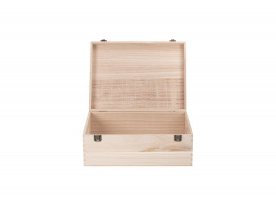 "Basket, 14" UNVARNISHED WOODEN BOX"