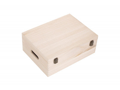 "Basket, 14" UNVARNISHED WOODEN BOX"