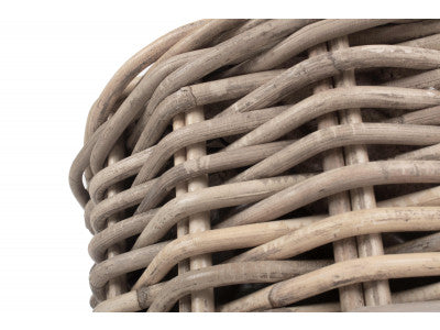 Basket, MEDIUM RATTAN ROUND PLANTER with PLASTIC LINING