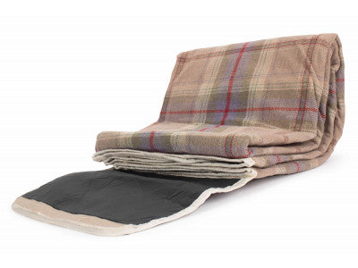 Basket, LAVENDER TARTAN PICNIC RUG