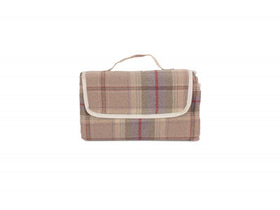 Basket, LAVENDER TARTAN PICNIC RUG
