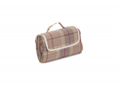 Basket, LAVENDER TARTAN PICNIC RUG