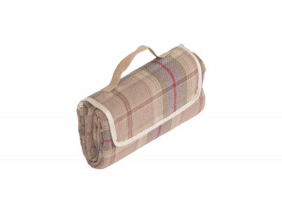 Basket, LAVENDER TARTAN PICNIC RUG