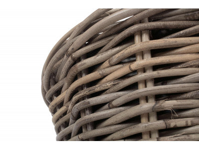Basket, Set of 2 TAPERED RATTAN ROUND PLANTER with PLASTIC LINING 