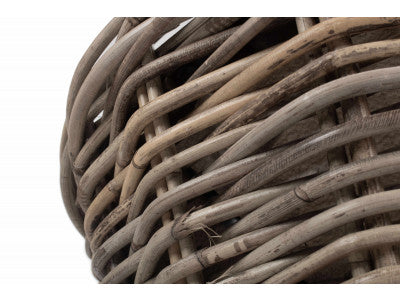 Basket, LARGE TAPERED RATTAN ROUND PLANTER with PLASTIC LINING