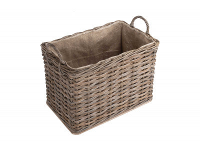 Basket, SMALL WHEELED RATTAN CORDURA LINED LOG BASKET