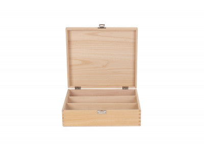 Basket, THREE BOTTLE CLEAR VARNISH WOODEN BOX