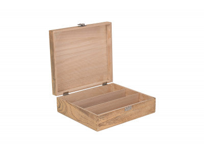 Basket, THREE BOTTLE OAK EFFECT WOODEN BOX