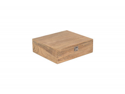 Basket, THREE BOTTLE OAK EFFECT WOODEN BOX